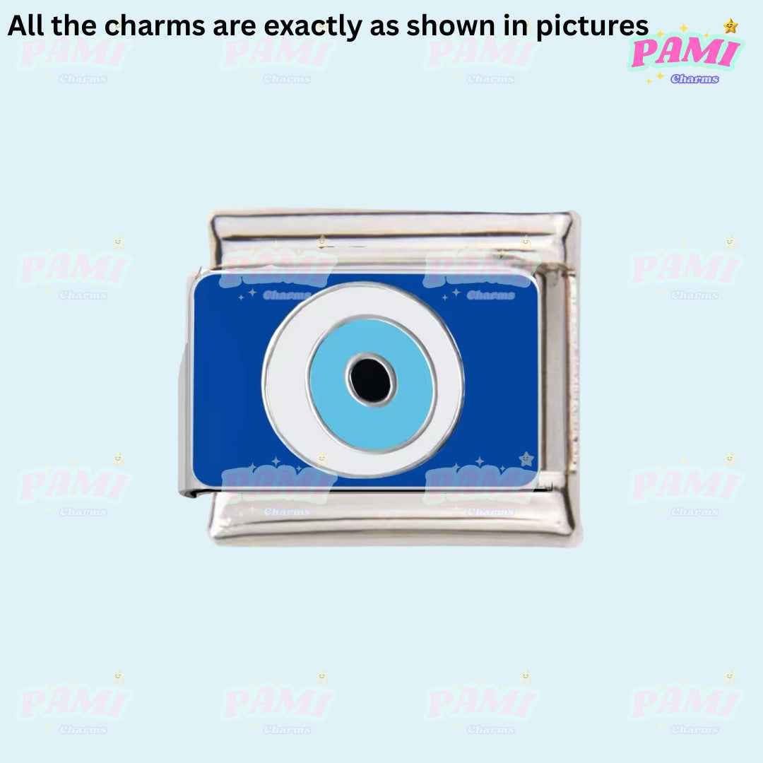 Pami Charms Italian charms blue evil eye enamel charm for Italian charm bracelets