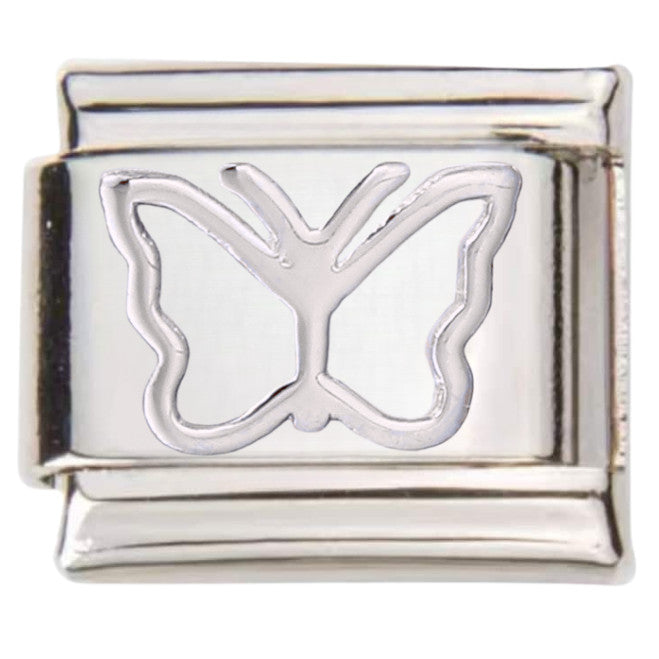 Pami Charms silver butterfly italian charms link with polished finish
