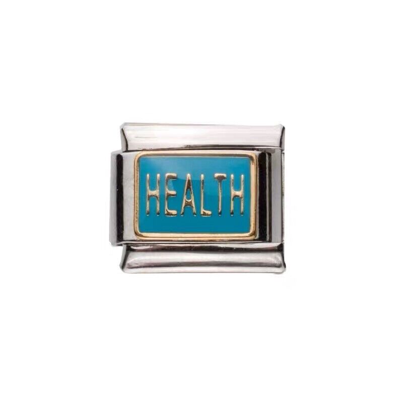 Pami Charms Italian charms health blue and silver enamel link for charm bracelet