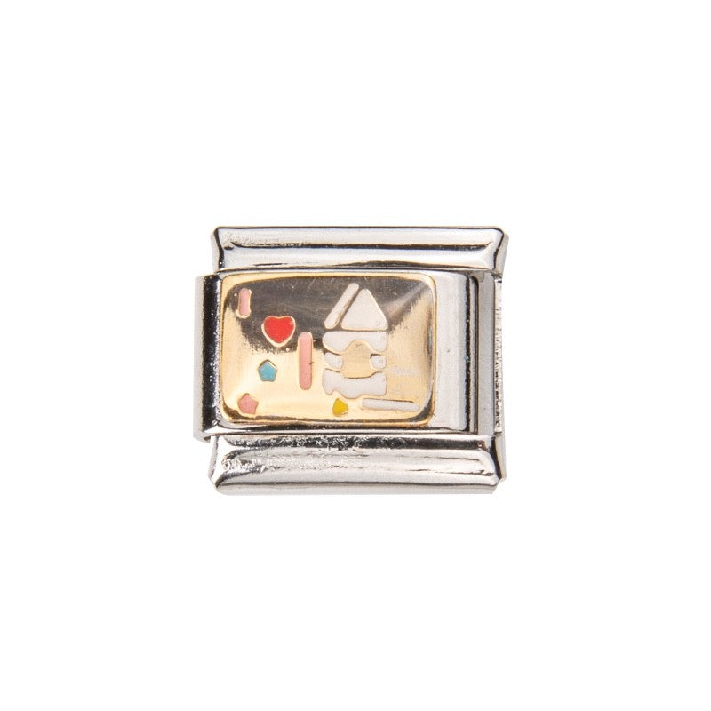 Pami Charms Italian charms with a playful design featuring colourful accents and a shiny silver frame