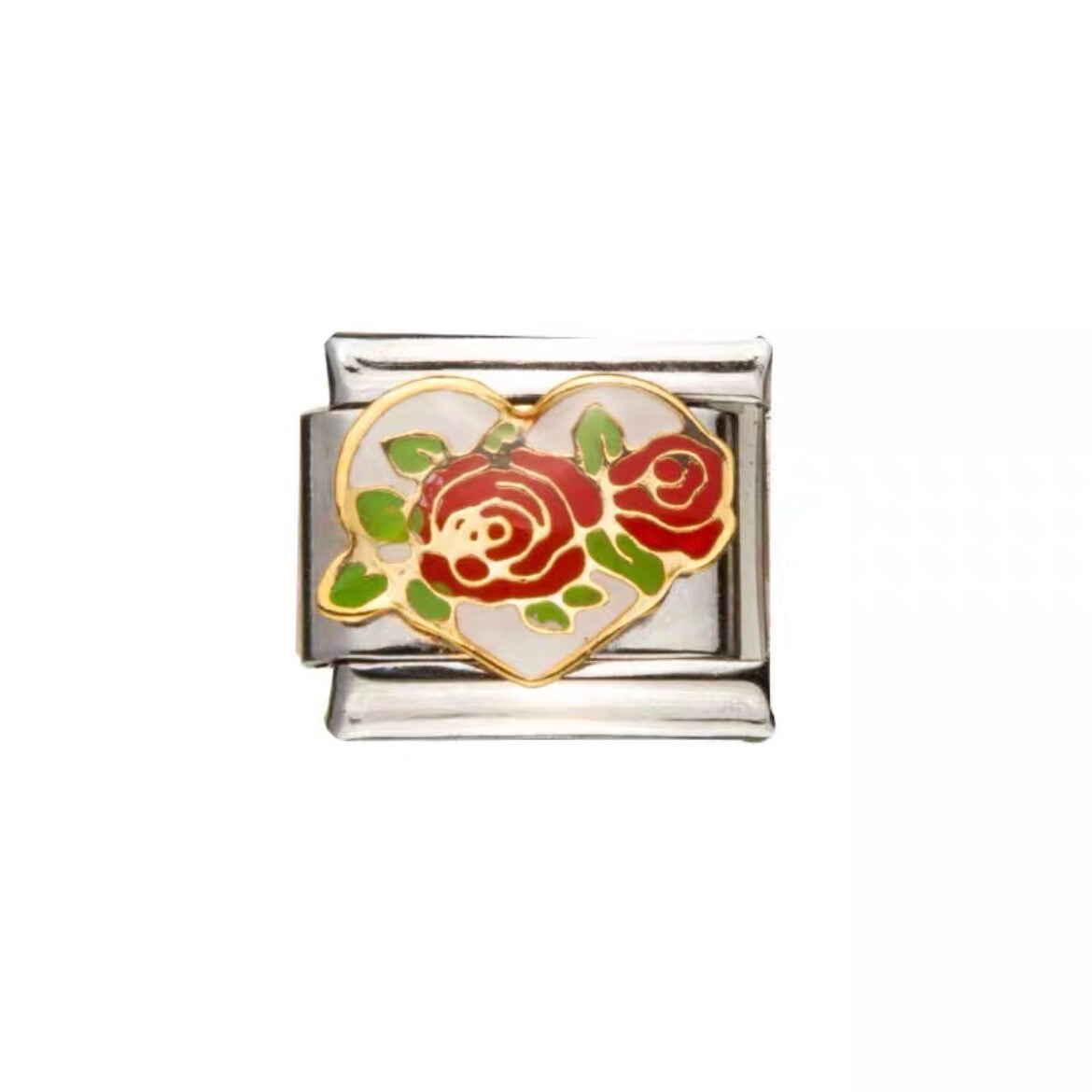 Heart, Floral, Coffee Modular Italian Charms - Fits all classic 9mm bracelet 6 Italian Charm