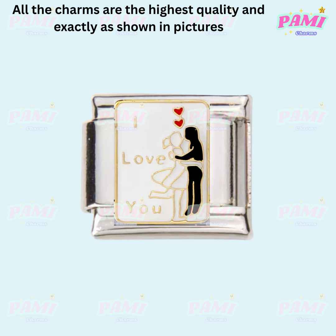 Marriage, Family, Wife, Husband, Love Modular Italian Charms - Fits all classic 9mm bracelet 6- Marriage Italian Charm