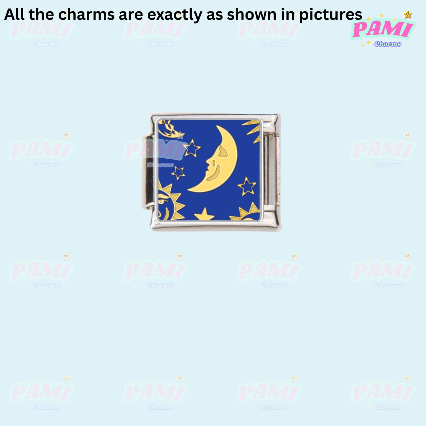 Sun, Moon, Star, Space, Planets Modular Italian Charms - Fits all classic 9mm bracelet 11- Moon Italian Charm