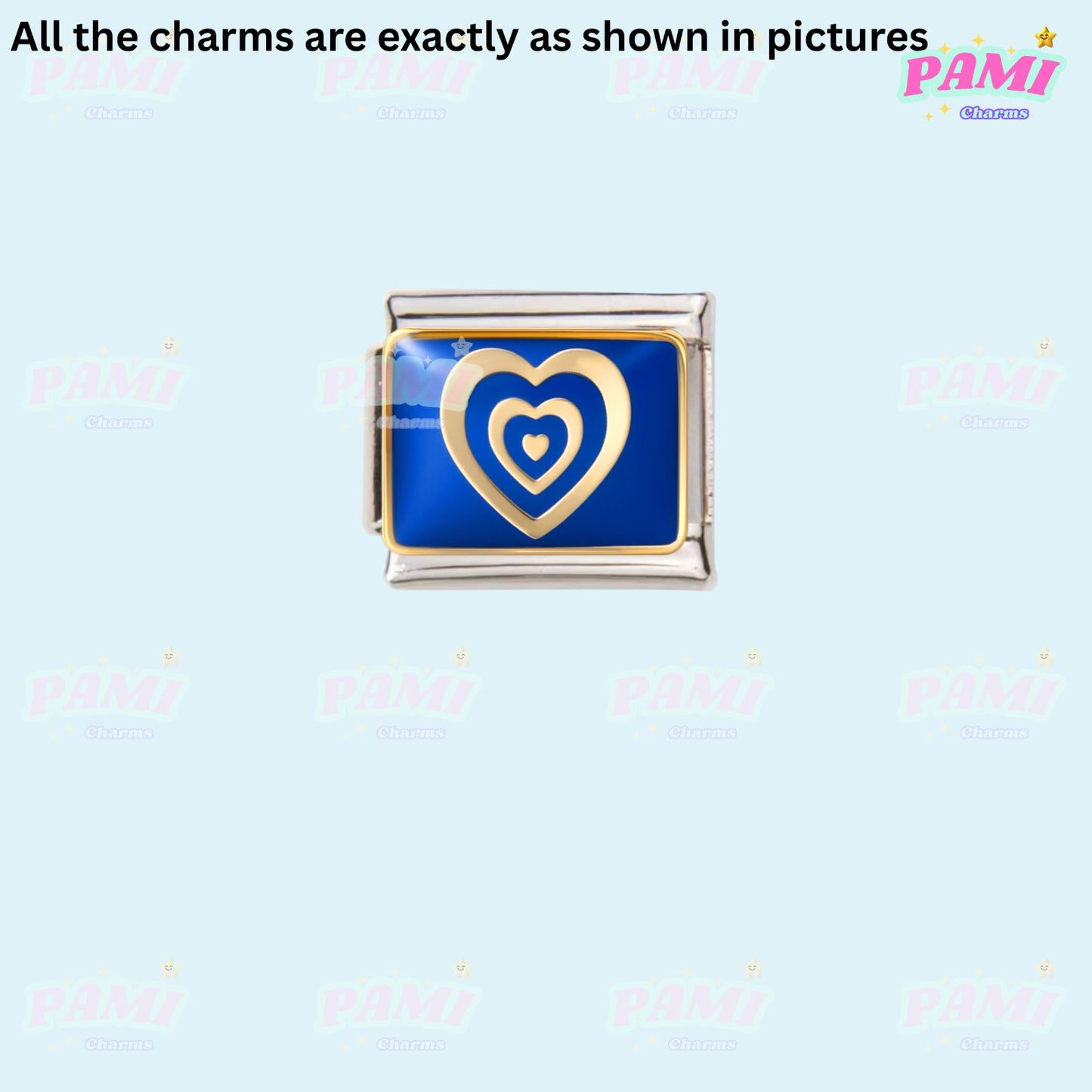 Celestial Galaxy, Star, Moon, Sun Modular Italian Charms - Fits all classic 9mm Bracelet 19- Double heart Italian Charm