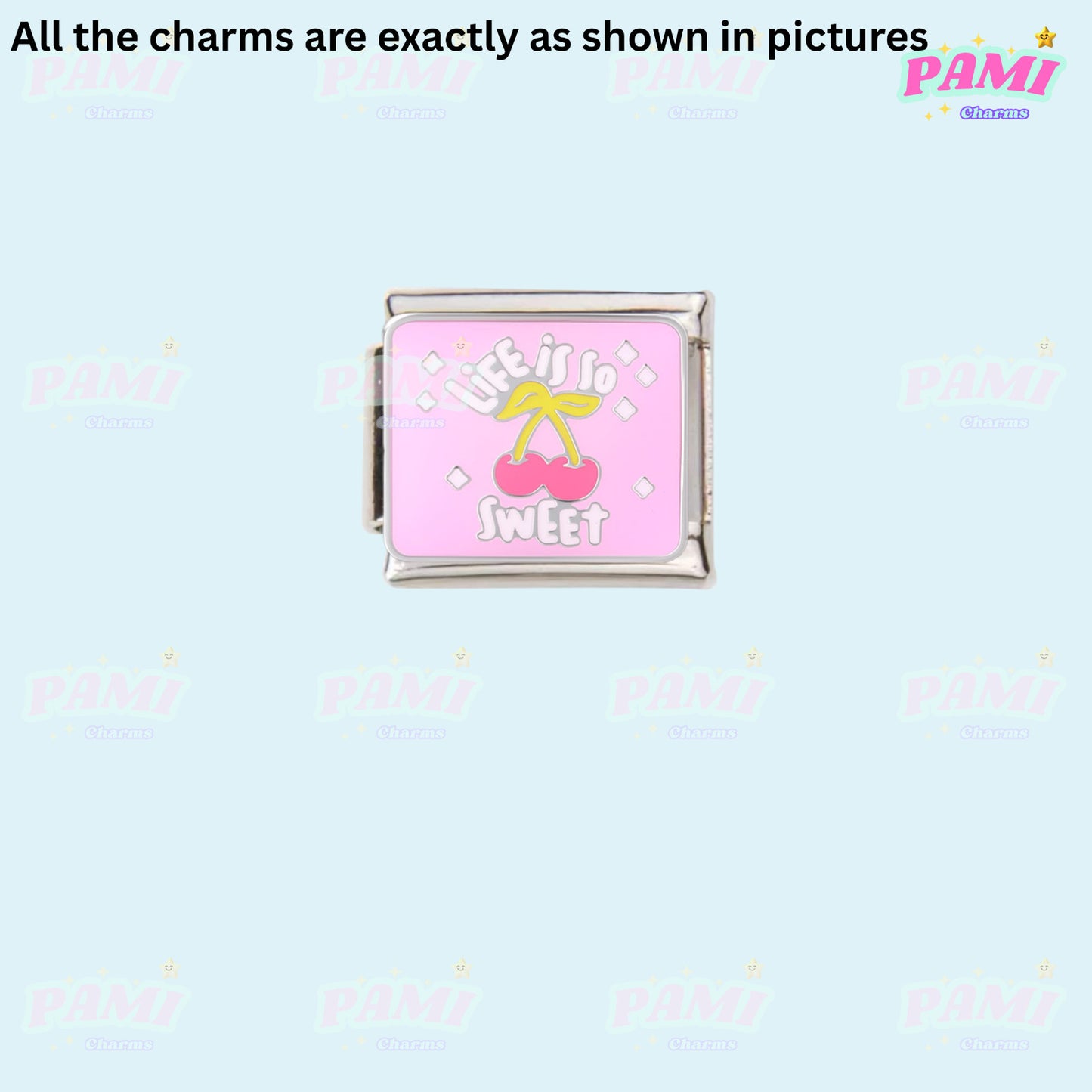 Trendy Quote Motivation Words Modular Italian Charms - Fits all classic 9mm Bracelet 10- Life is so sweet Italian Charm