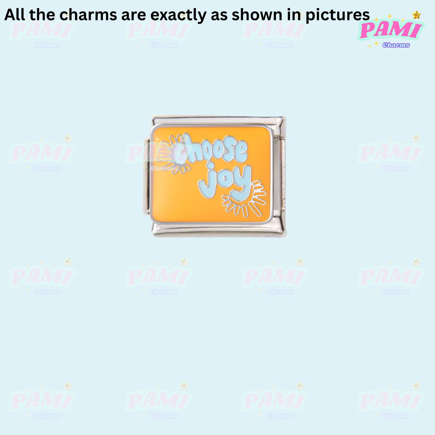 Trendy Quote Motivation Words Modular Italian Charms - Fits all classic 9mm Bracelet 3- Choose joy Italian Charm