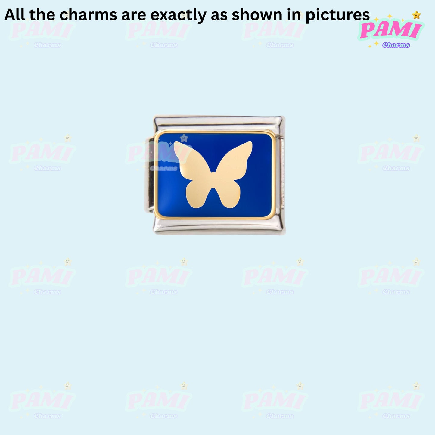 Celestial Galaxy, Star, Moon, Sun Modular Italian Charms - Fits all classic 9mm Bracelet 16- Butterfly Italian Charm