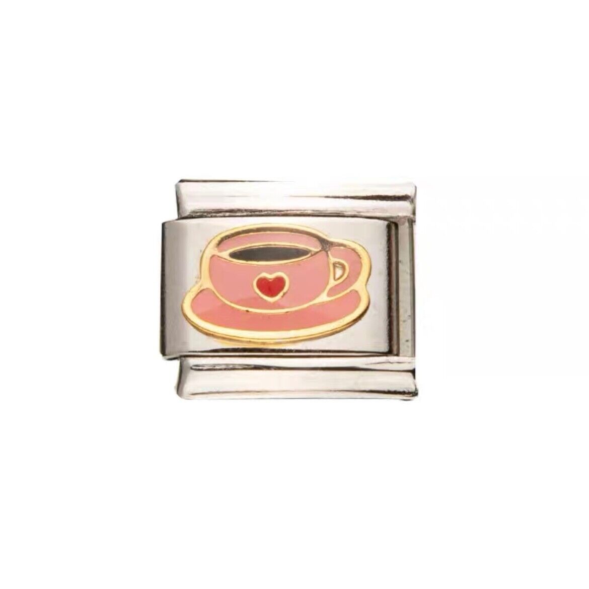 Heart, Floral, Coffee Modular Italian Charms - Fits all classic 9mm bracelet 5 Italian Charm