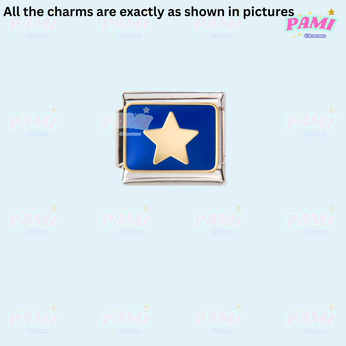 Celestial Galaxy, Star, Moon, Sun Modular Italian Charms - Fits all classic 9mm Bracelet 10- Simple gold star Italian Charm