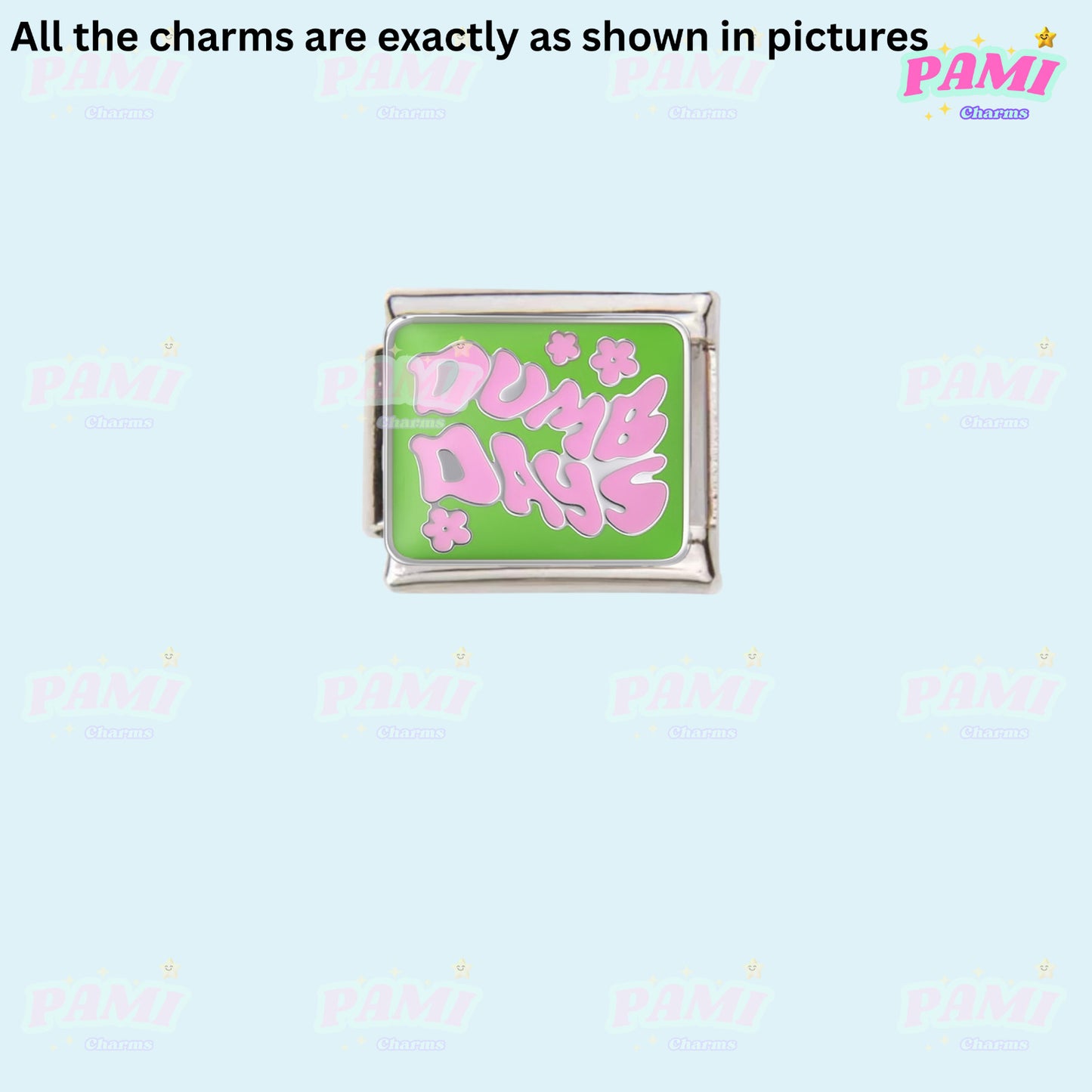Trendy Quote Motivation Words Modular Italian Charms - Fits all classic 9mm Bracelet 11- Dumb days Italian Charm