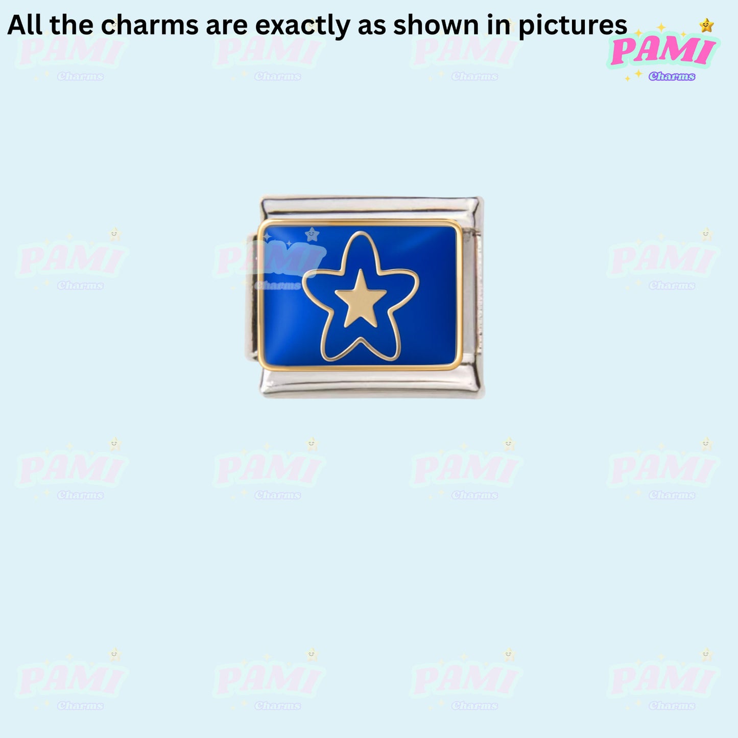 Celestial Galaxy, Star, Moon, Sun Modular Italian Charms - Fits all classic 9mm Bracelet 23- Outlined star Italian Charm