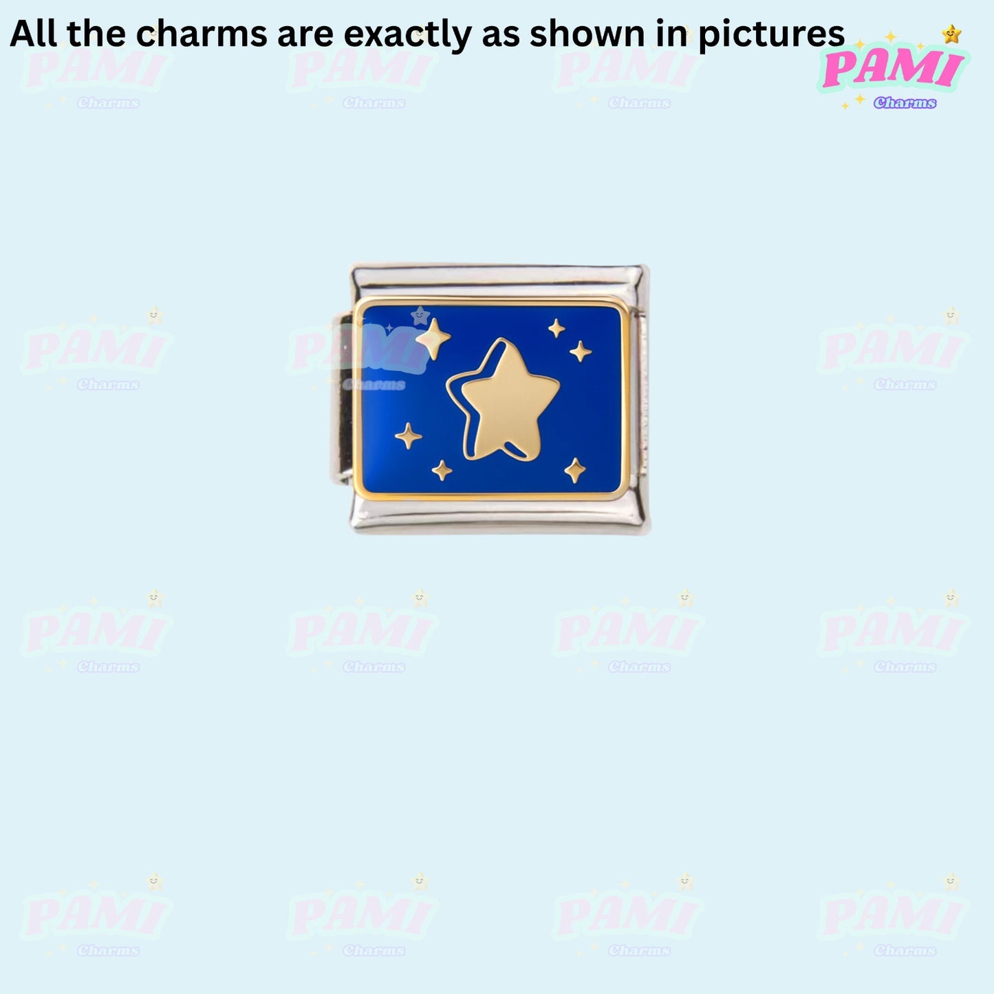 Celestial Galaxy, Star, Moon, Sun Modular Italian Charms - Fits all classic 9mm Bracelet 15- Sparkling stars Italian Charm