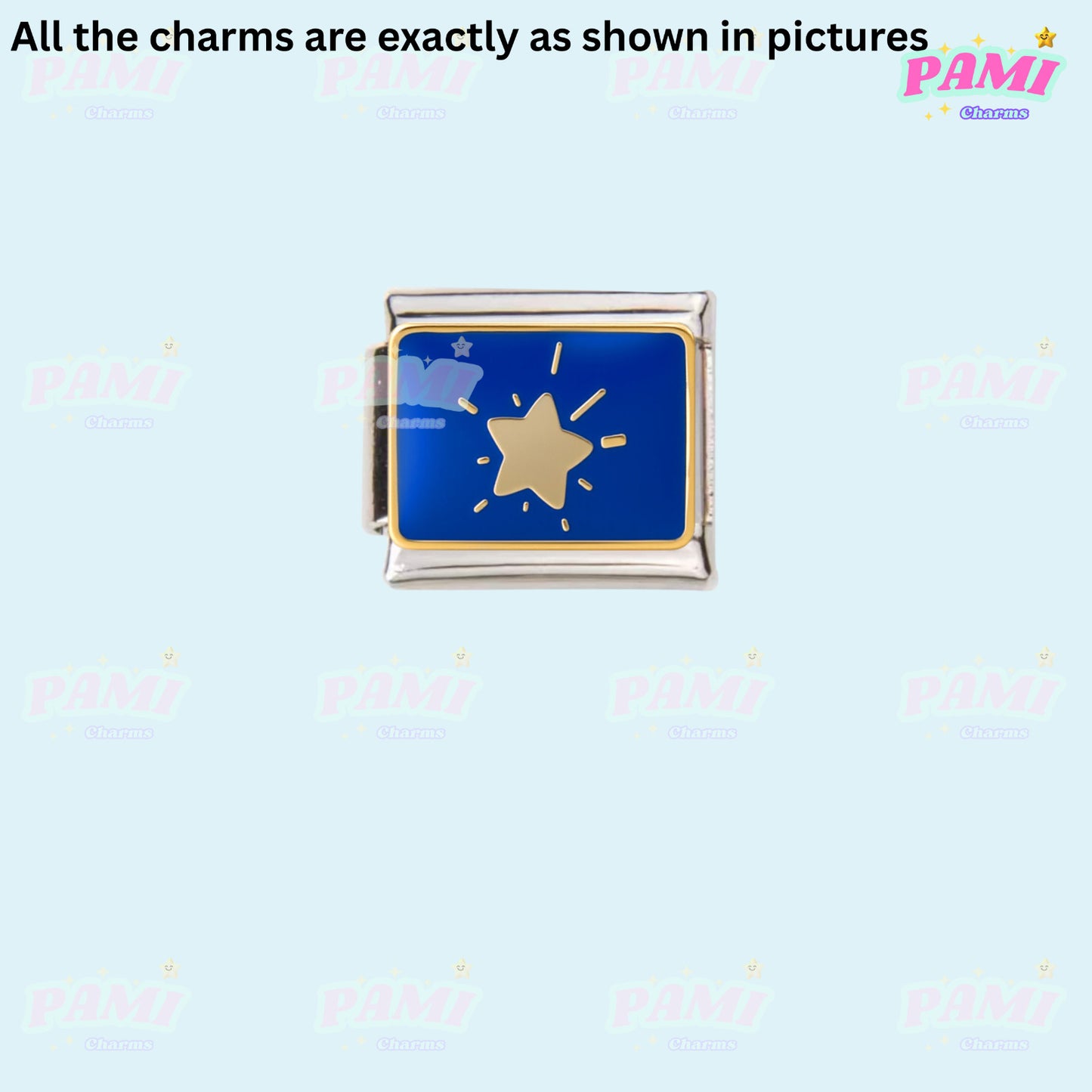 Celestial Galaxy, Star, Moon, Sun Modular Italian Charms - Fits all classic 9mm Bracelet 21- Starburst Italian Charm
