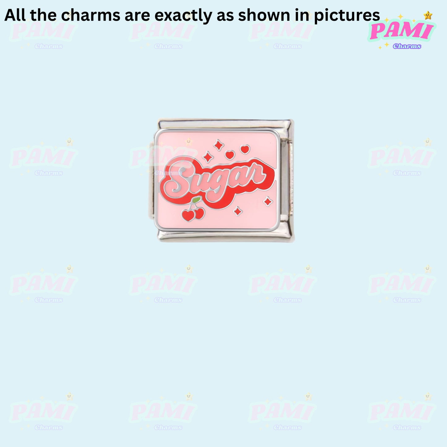 Trendy Quote Motivation Words Modular Italian Charms - Fits all classic 9mm Bracelet 6- Sugar Italian Charm