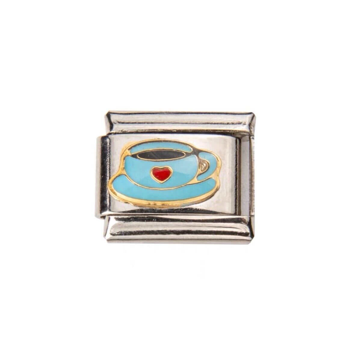 Heart, Floral, Coffee Modular Italian Charms - Fits all classic 9mm bracelet 4 Italian Charm