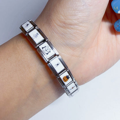 Pami Charms Italian charm bracelet featuring cute animal designs and a sleek silver finish