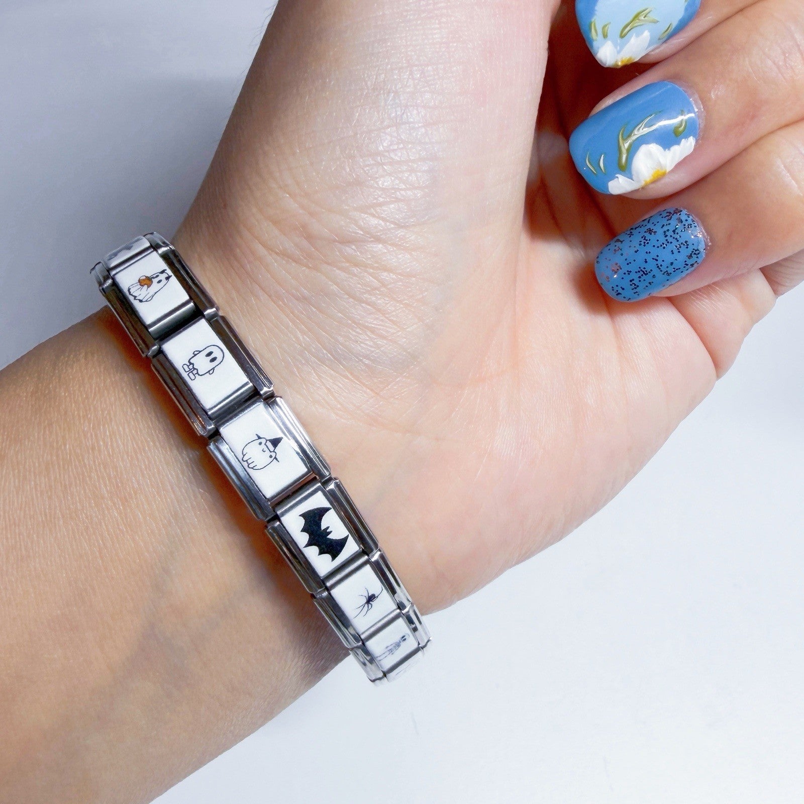 Italian charm bracelet featuring seasonal designs, perfect for personalising your accessories