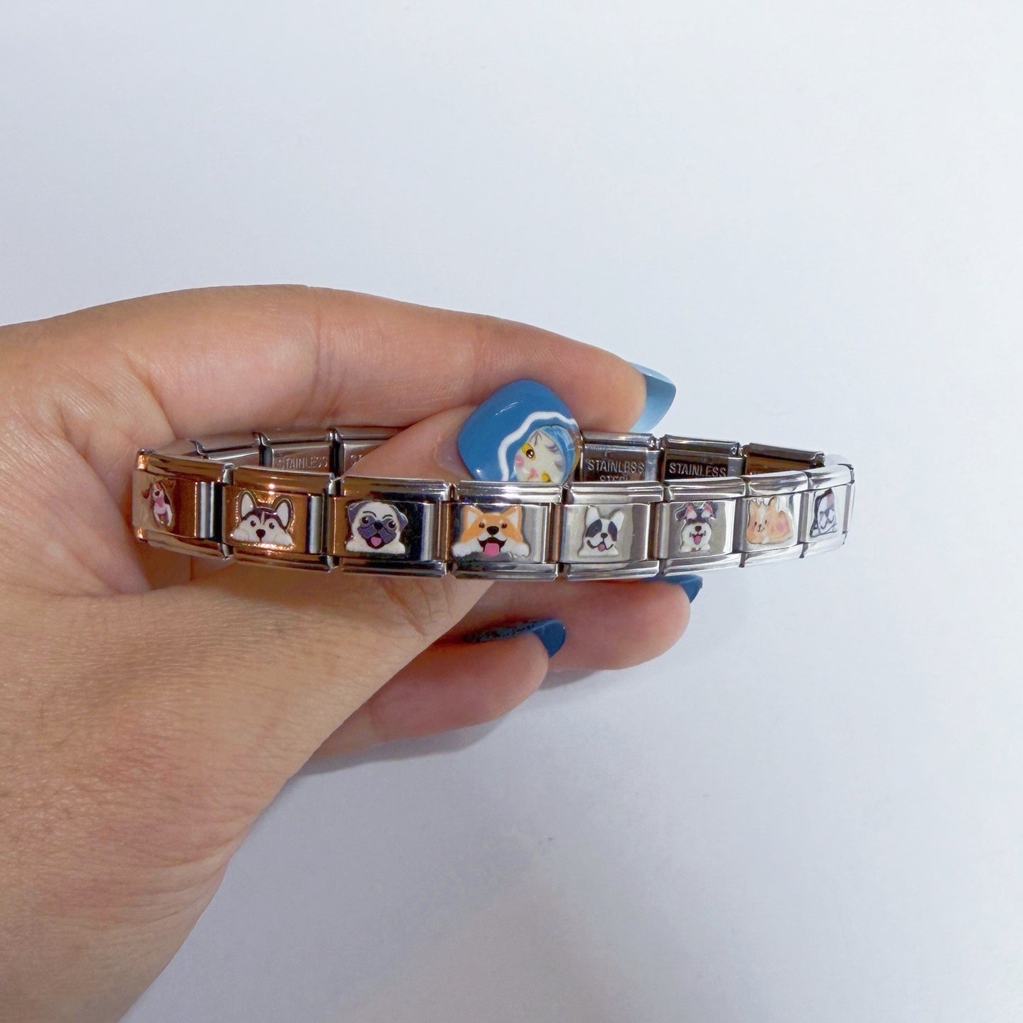Pami Charms Italian charm bracelet featuring adorable cat designs in colourful tiles