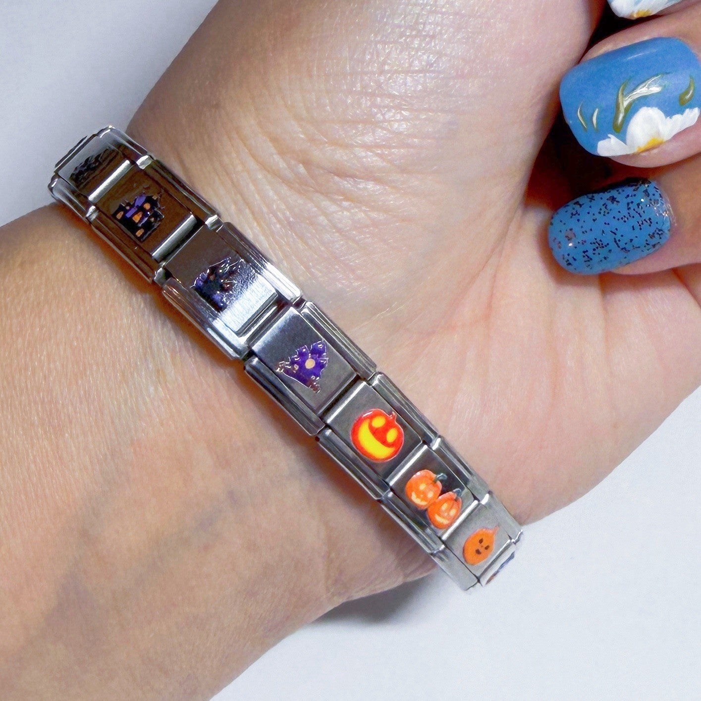 Stylish Pami Charms bracelet featuring colourful Italian charms, perfect for personalisation