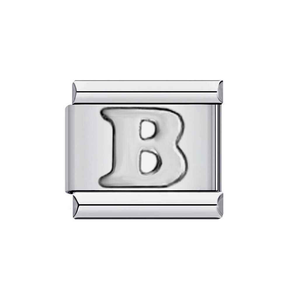 Pami Charms silver letter B charm from alphabet italian charms collection