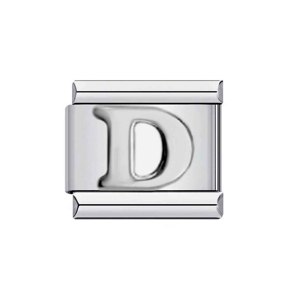 Silver letter D from alphabet italian charms by Pami Charms for customizable jewelry