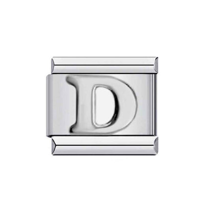 Silver letter D from alphabet italian charms by Pami Charms for customizable jewelry