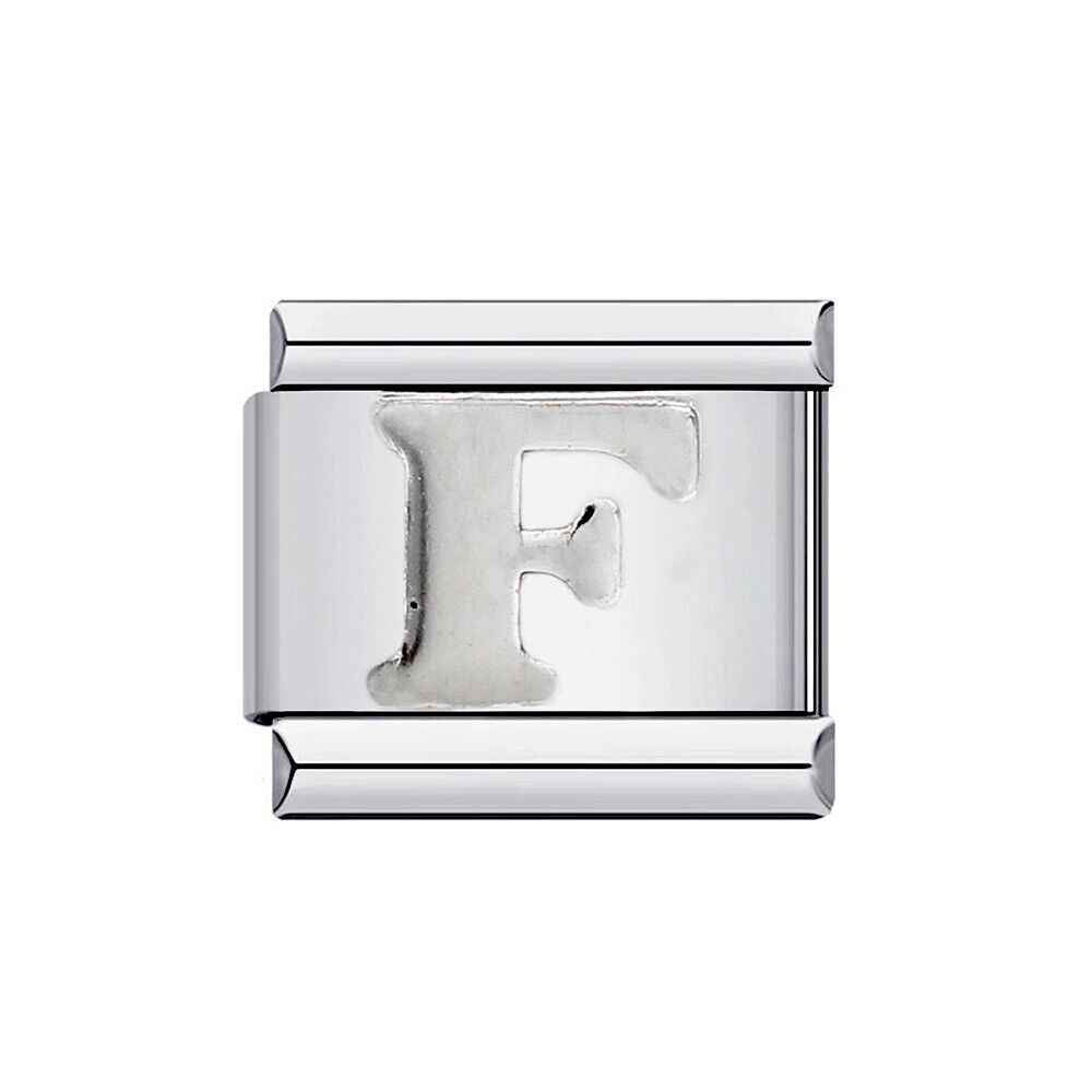 Silver letter F charm from Pami Charms alphabet italian charms collection