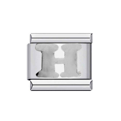 Pami Charms silver letter H alphabet Italian charms for customizable jewelry bracelets