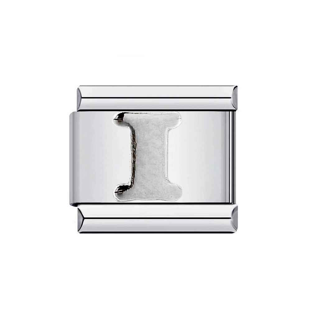 Pami Charms silver letter I alphabet Italian charms with polished finish and classic design