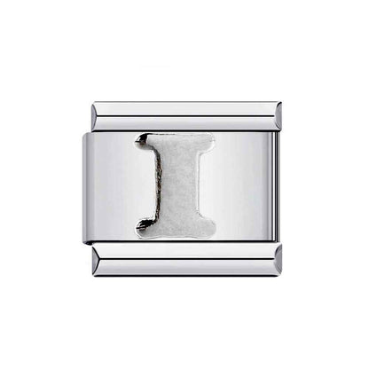 Pami Charms silver letter I alphabet Italian charms with polished finish and classic design