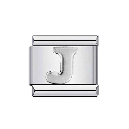 Silver letter J charm from Pami Charms alphabet italian charms collection