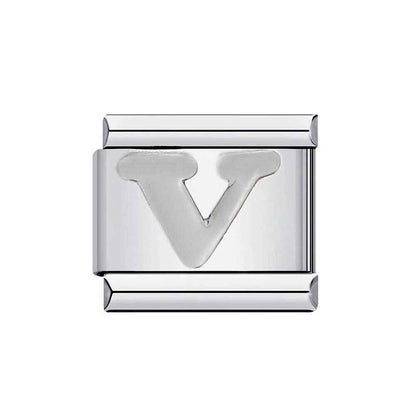 Pami Charms silver alphabet italian charms letter V for customizable charm bracelet