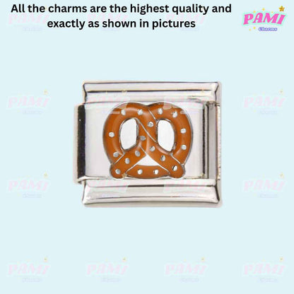 Pami Charms Italian pretzel charm with detailed design food italian charms