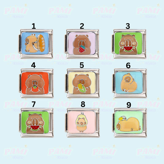 Pami Charms Italian Charm Set featuring adorable animal designs in vibrant colours