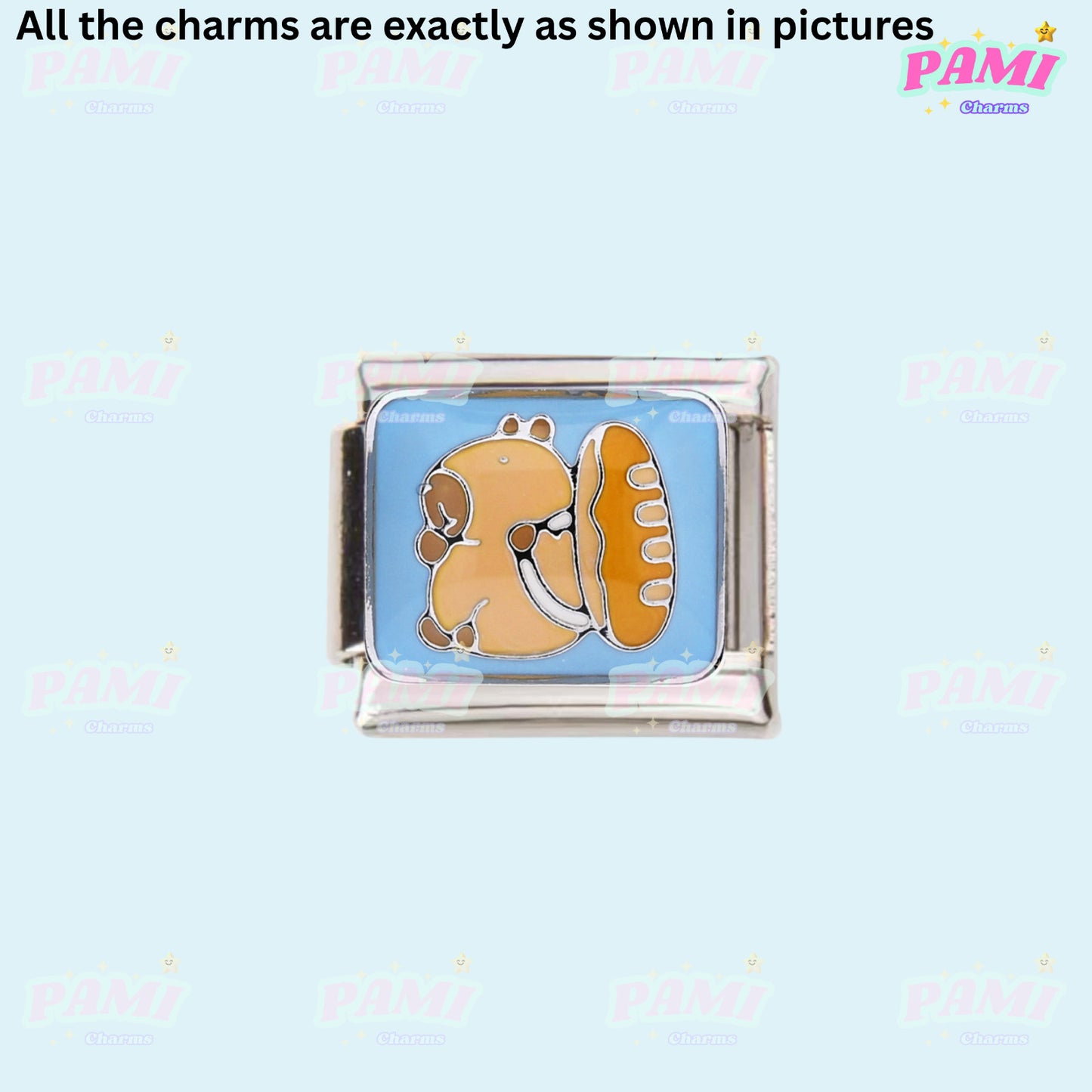 Cute Italian Charm featuring a playful Capybara design on a blue background