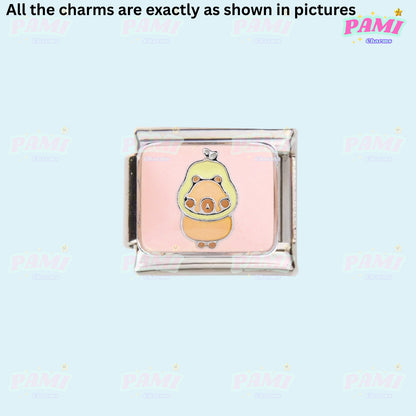 Pami Charms Adorable Duck Italian Charm with Colourful Enamel Detailing Perfect for Custom Bracelets