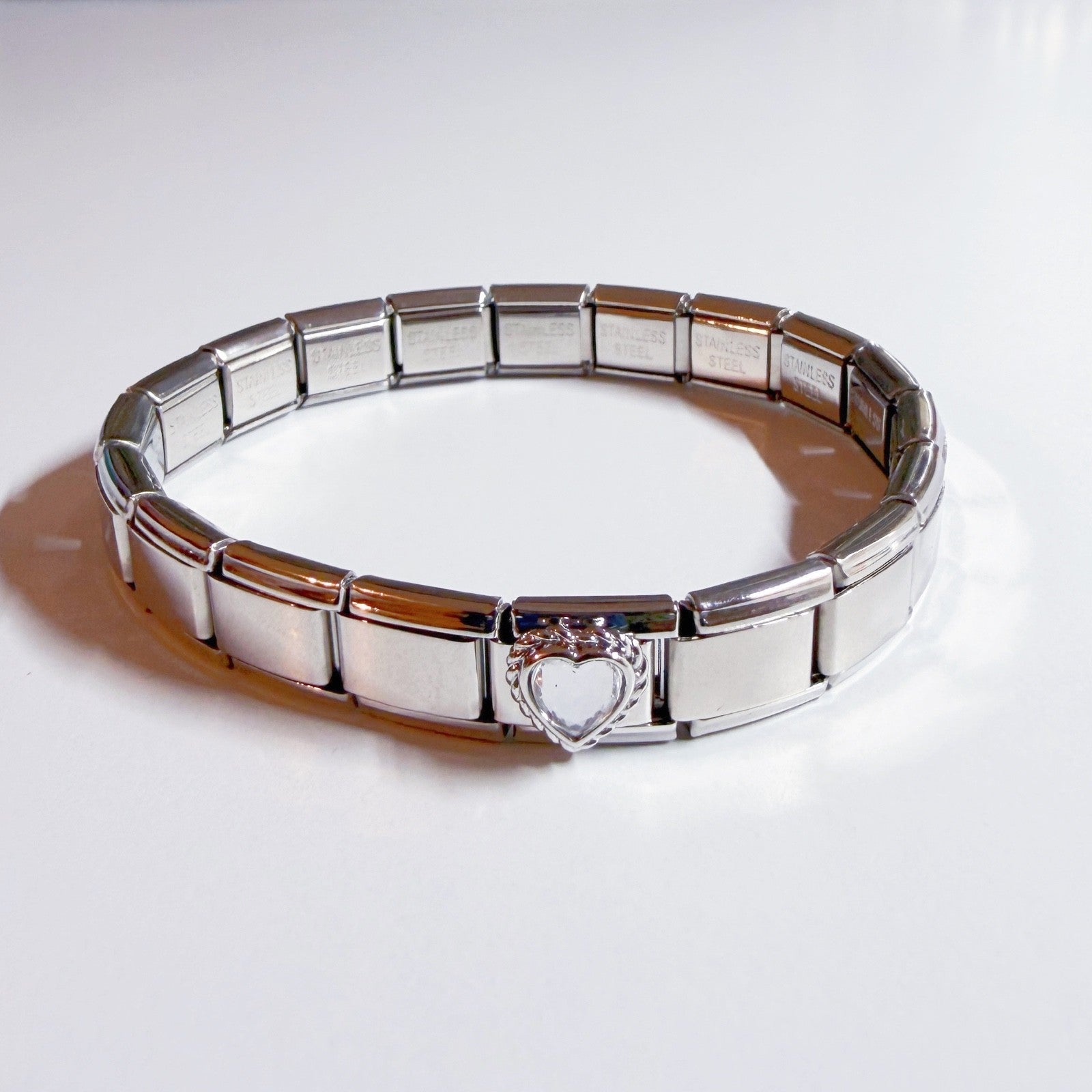 Pami Charms Italian charm bracelet with a heart charm, perfect for personalising your accessory collection