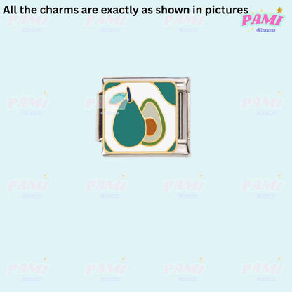 Pami Charms Italian charms avocado design stainless steel link charm