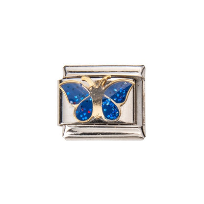 Pami Charms Italian charms with a blue butterfly design and sparkling details for stylish accessories
