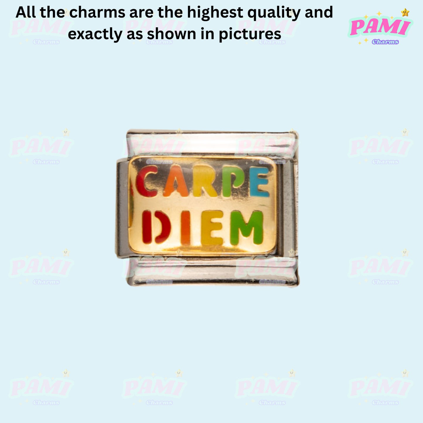 Pami Charms Italian charms Carpe Diem colorful letter design charm for bracelet