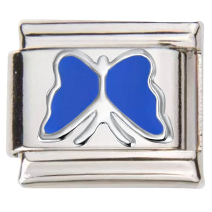Pami Charms silver Italian charms with blue butterfly design for charm bracelets