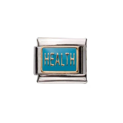 Pami Charms Italian charms health blue and silver enamel link for charm bracelet