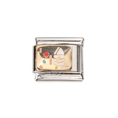 Pami Charms Italian charms with a playful design featuring colourful accents and a shiny silver frame