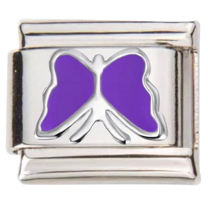 Pami Charms silver italian charms with purple butterfly design for custom charm bracelets