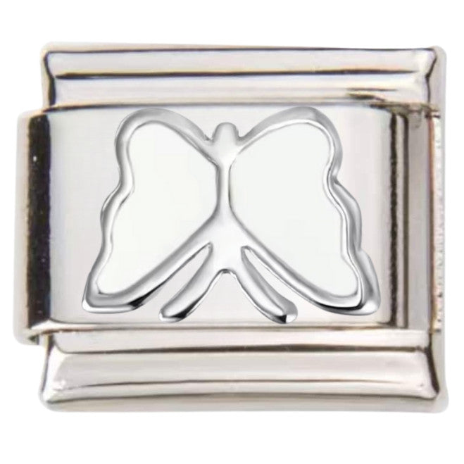 Silver butterfly Italian charms link with cut-out design by Pami Charms