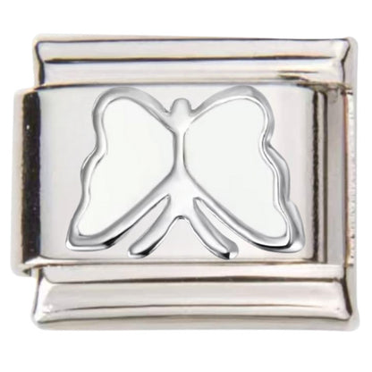 Silver butterfly Italian charms link with cut-out design by Pami Charms