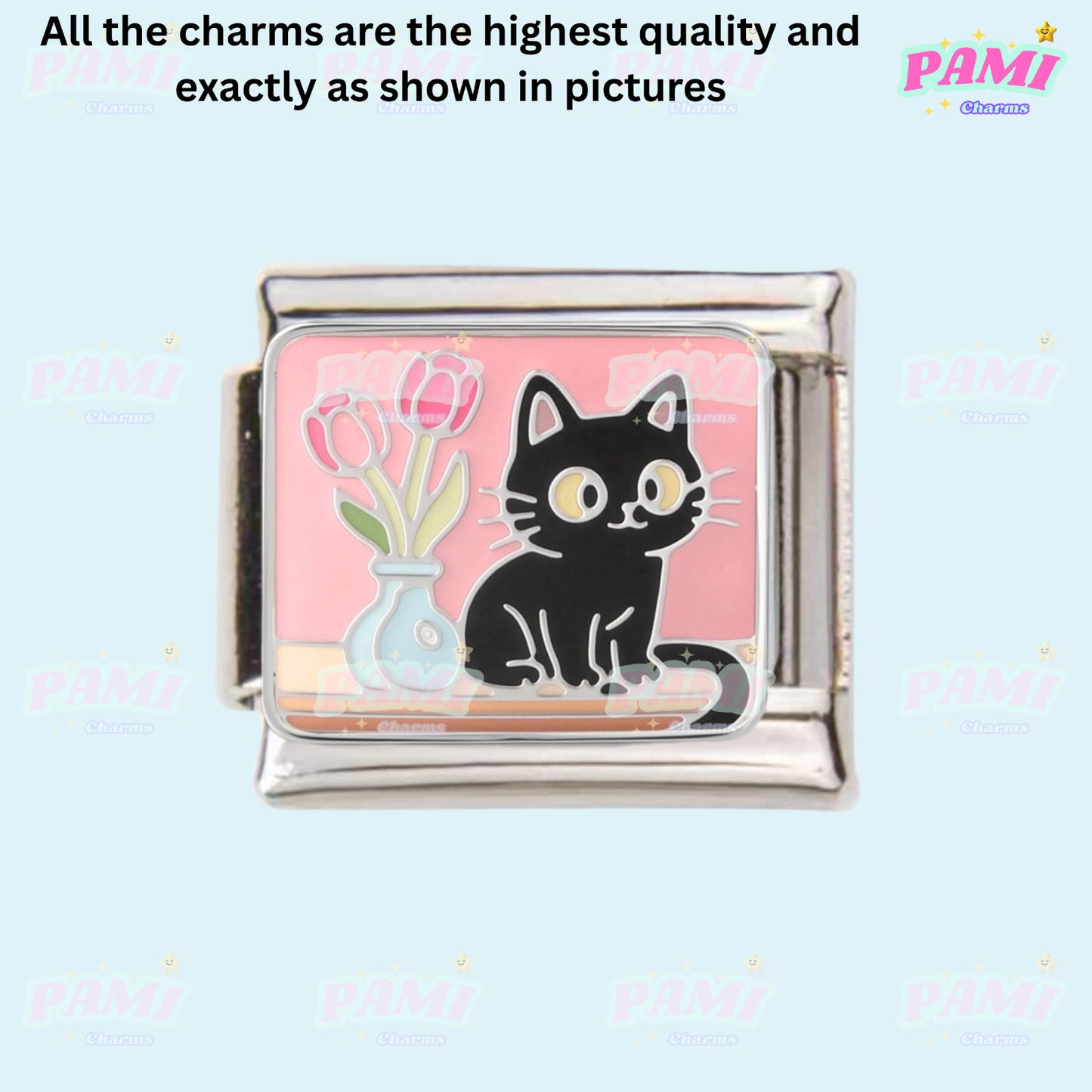 Cute cat cat lover Italian Charms- fits all 9mm classic Italian charms bracelet