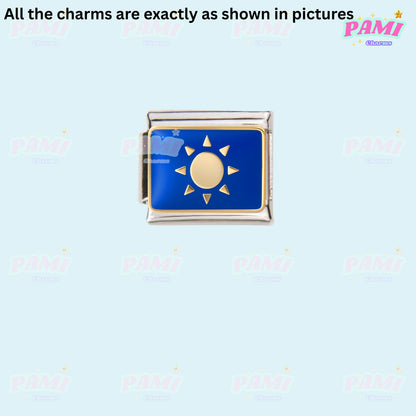 Celestial Galaxy, Star, Moon, Sun Modular Italian Charms - Fits all classic 9mm Bracelet Italian Charm