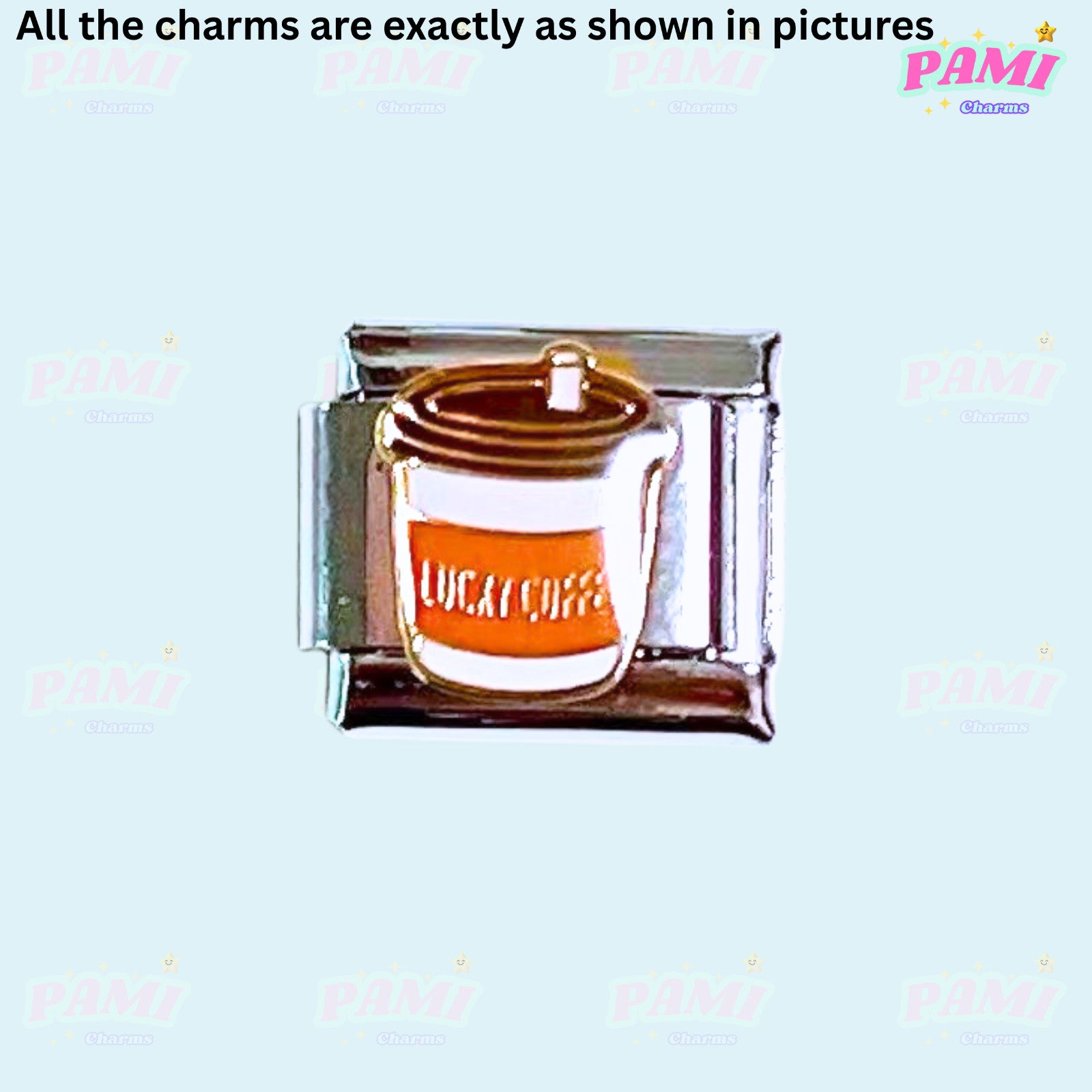 Coffee lover latte cafe Italian Charm fits Italian charm bracelet or major brand