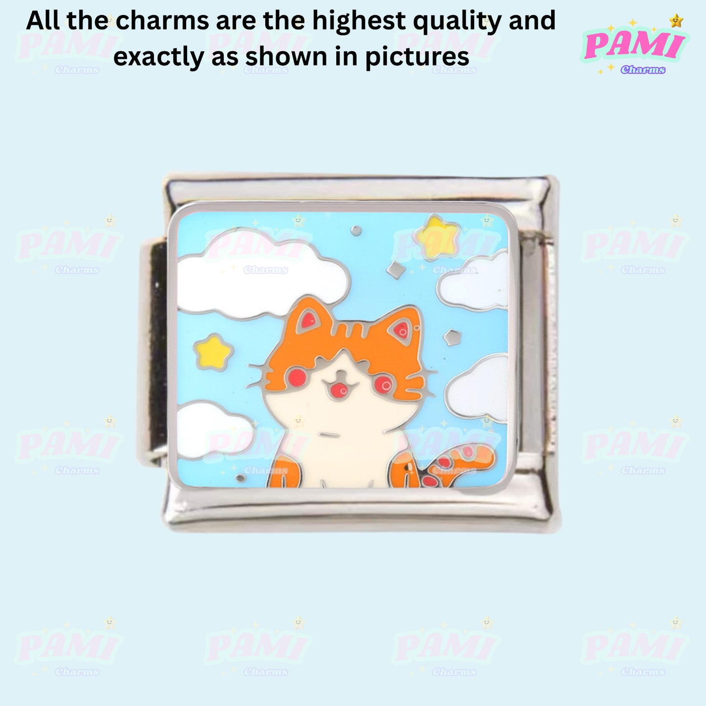 Cute sweet cat cat lover Italian Charms fits all classic Italian charms bracelet